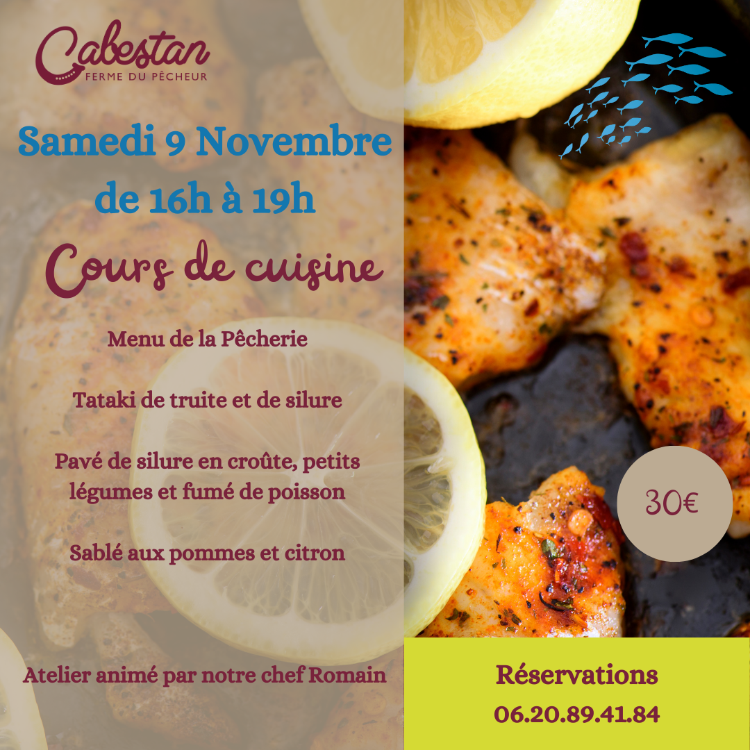 Cabestan cours cuisine novembre cuisiner le poisson de riviere